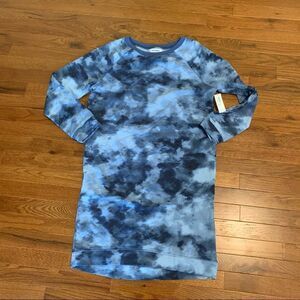 NWT New OLD NAVY Sweatshirt Tunic Dress Tie Dye Blue Navy XXL 16 Girls Plus